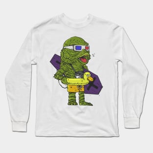 Surfer From The Black Lagoon Long Sleeve T-Shirt